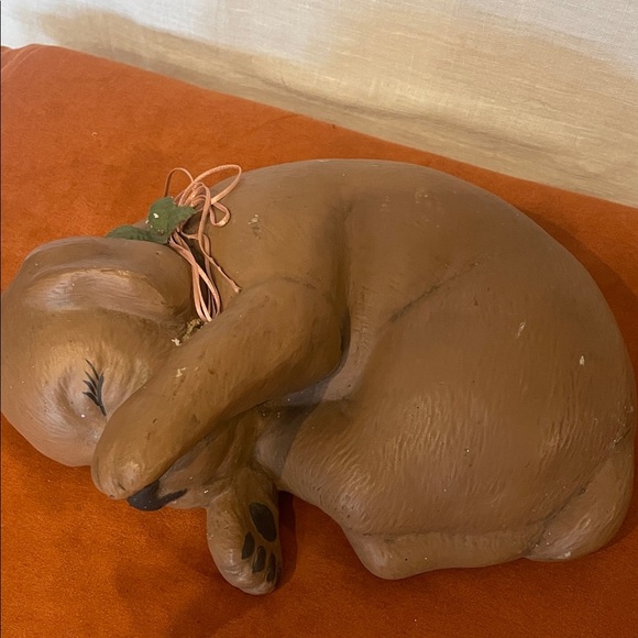 Adorable Brown Sleeping Puppy Figurine - Picture 2 of 5